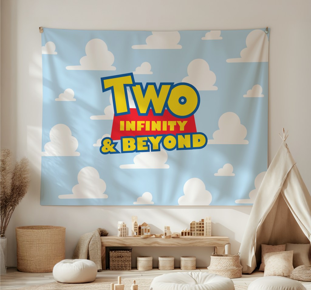 two infinity and beyond party backdrop