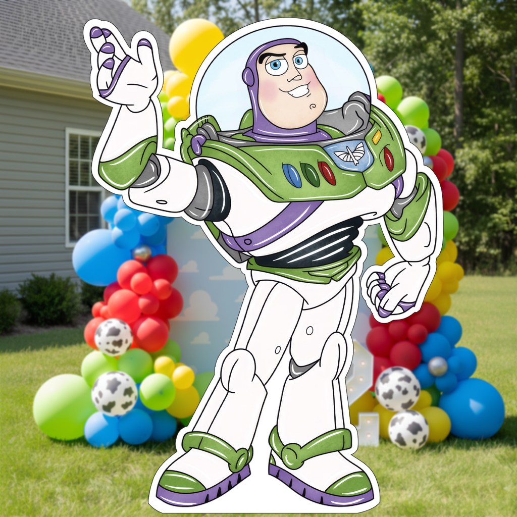 Buzz Lightyear cutout two infinity and beyond birthday decoration