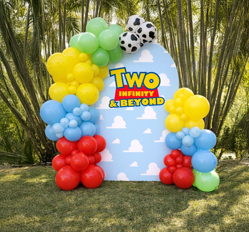 Two Infinity and Beyond Toy Story Birthday Arch Backdrop Party Decoration
