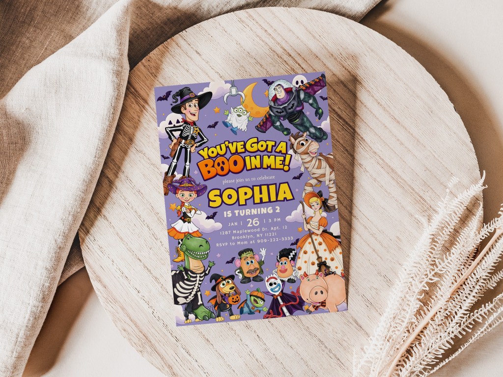 You’ve Got a Boo in Me: A Toy Story Halloween Birthday Invitation